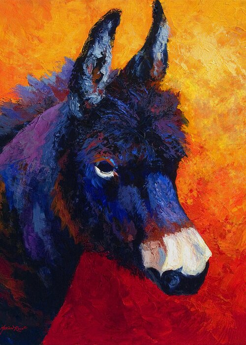 Burro Greeting Card featuring the painting Little Jack - Burro by Marion Rose
