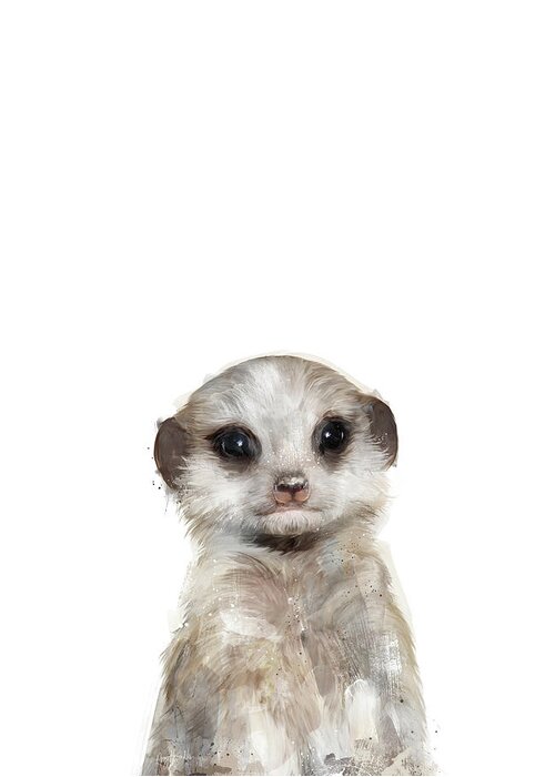 Meerkat Greeting Card featuring the painting Little Meerkat by Amy Hamilton