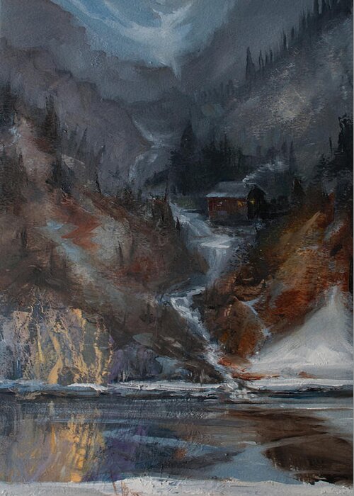 Mountains Greeting Card featuring the painting Little Norway by Gregg Caudell