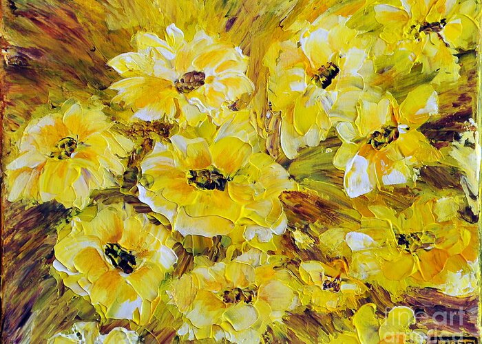 Flowers Greeting Card featuring the painting Little Piece Of Summer by Teresa Wegrzyn