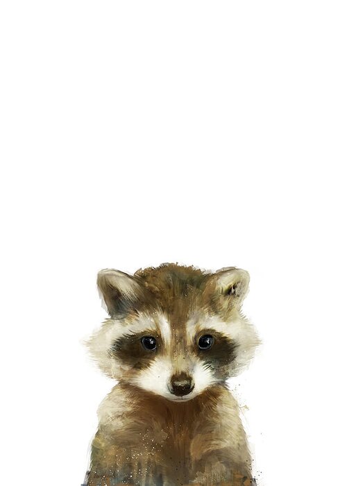 Raccoon Greeting Card featuring the painting Little Raccoon by Amy Hamilton