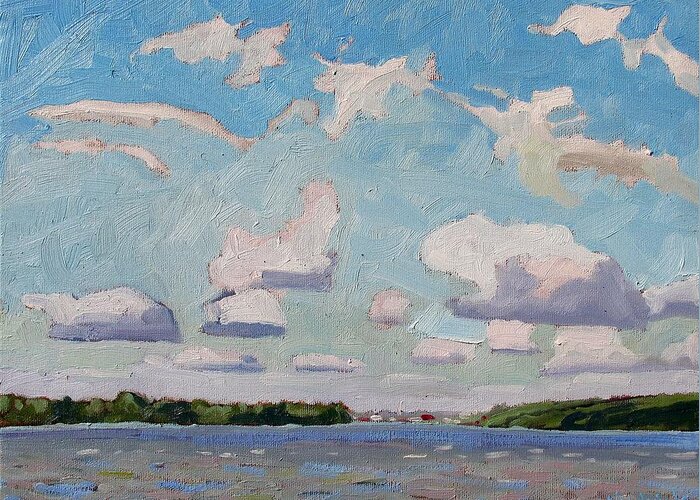 Cumulus Greeting Card featuring the painting Little Rideau Morning by Phil Chadwick