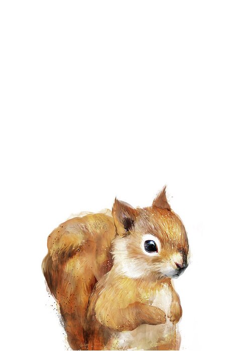 #faatoppicks Greeting Card featuring the painting Little Squirrel by Amy Hamilton