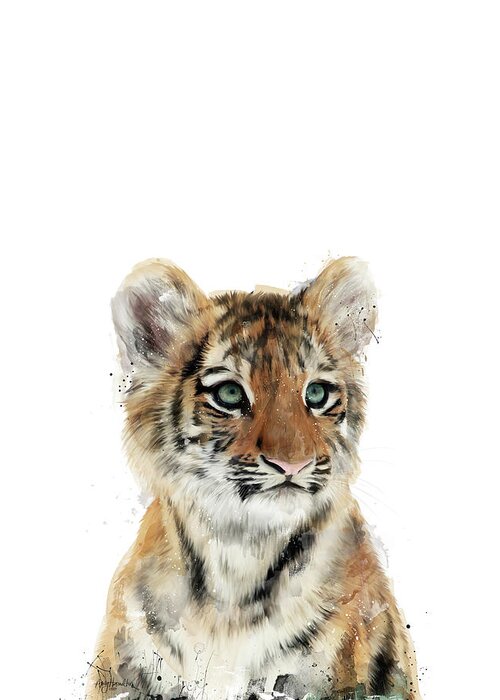 Tiger Greeting Card featuring the painting Little Tiger by Amy Hamilton