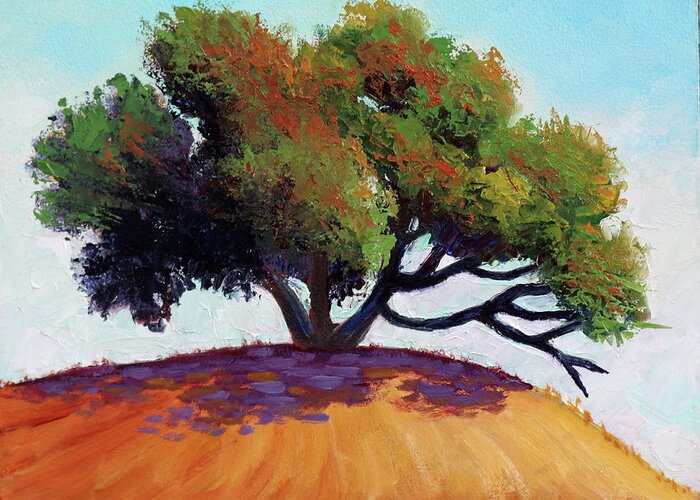 Tree Greeting Card featuring the painting Live Oak Tree by Kevin Hughes