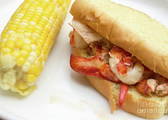 Lobster Greeting Card featuring the photograph Lobster Roll and Corn on the Cob by Edward Fielding