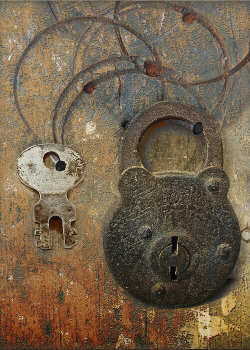 Lock Greeting Card featuring the photograph Lock And Key by John Anderson