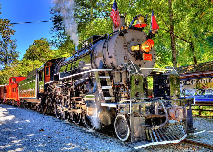 Great Smoky Mountain Railroad Greeting Card featuring the photograph Locomotive 1702 by Dale R Carlson
