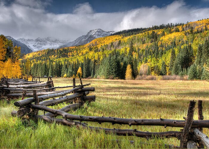 Fence Greeting Card featuring the photograph Log Fence by Steve Stuller