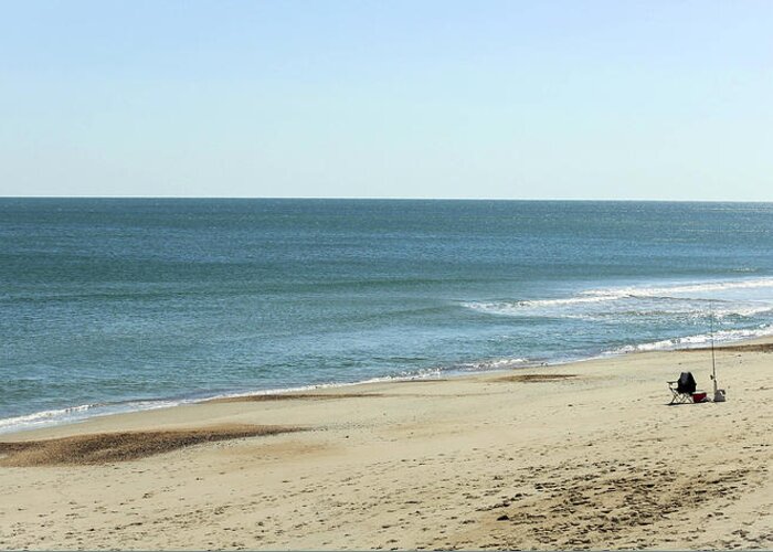 Chair Greeting Card featuring the photograph Lonely Chair on the Beach by Carolyn Ricks