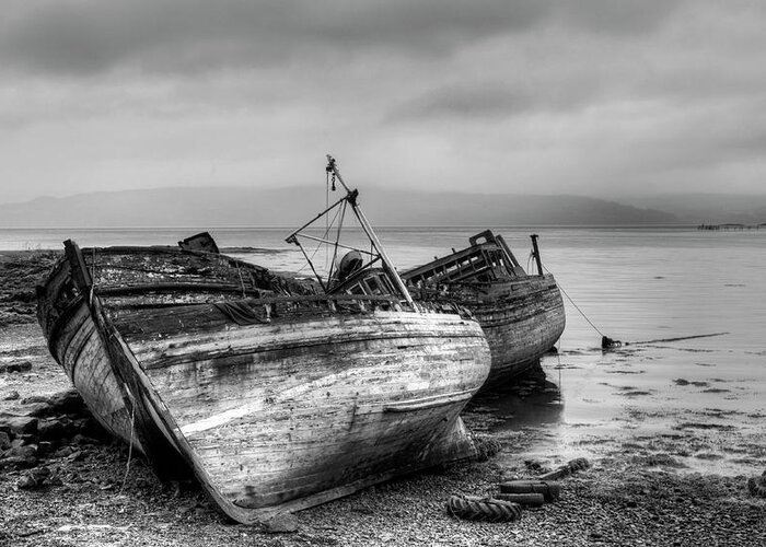 Isle Of Mull Greeting Card featuring the photograph Lonely fishing boats by Michalakis Ppalis