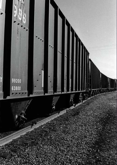Train Greeting Card featuring the photograph Long Black Train by Tara Lynn