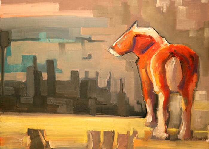 Equine Greeting Card featuring the painting Looking to the Future by Gregg Caudell
