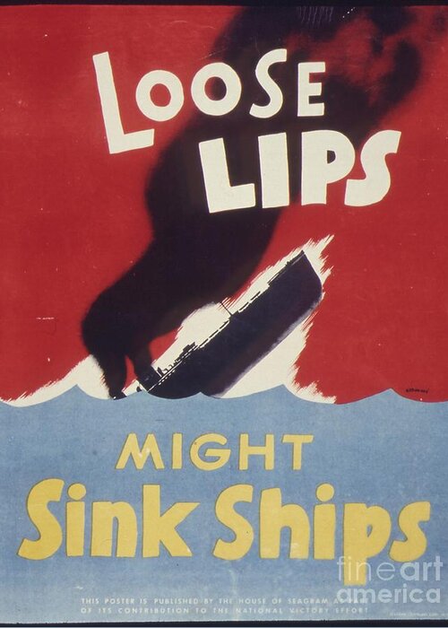 Loose Lips Sink Ships _nara Greeting Card featuring the painting Loose Lips Sink Ships by MotionAge Designs