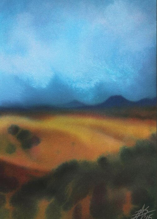 Los Penasquitos Canyon Greeting Card featuring the painting Los Penasquitos Canyon VII or Approaching Storm by Robin Street-Morris