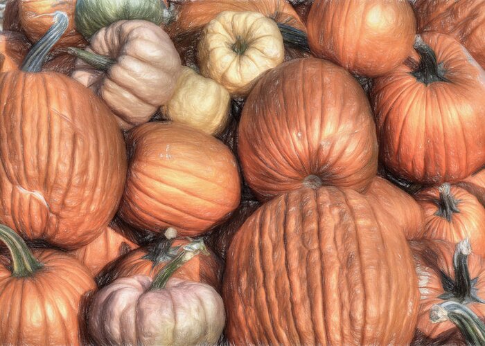 Pumpkin Greeting Card featuring the photograph Lots O' Pumpkins by Donna Kennedy