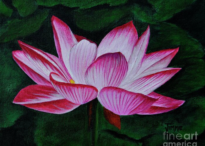 Lotus Blossom Greeting Card featuring the painting Lotus Blossom by Jimmie Bartlett