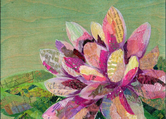 Lotus Greeting Card featuring the painting Lotus Series II - 5 by Shadia Derbyshire