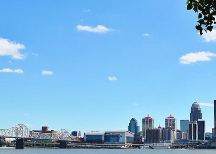 Louisville Greeting Card featuring the photograph Louisville Waterfront Panoramic by Stacie Siemsen