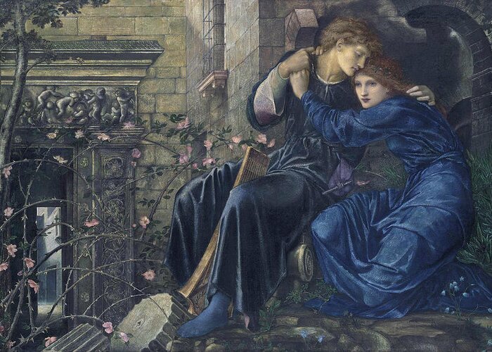 Burne-jones Greeting Card featuring the painting Love Among the Ruins by Edward Burne-Jones