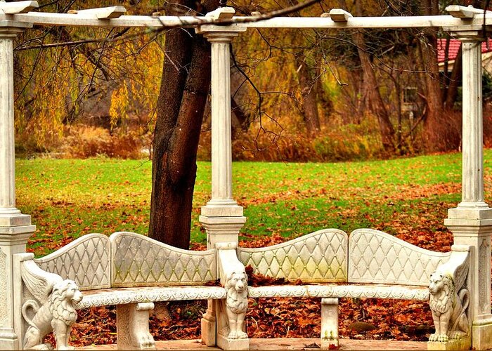  Greeting Card featuring the photograph Love Bench by Puzzles Shum