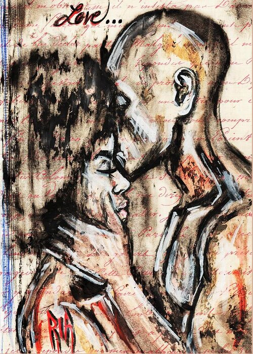 Charcoal Greeting Card featuring the photograph Love story by Artist RiA