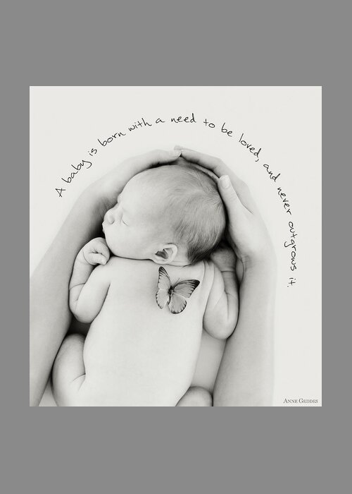 Words Greeting Card featuring the photograph Loved by Anne Geddes