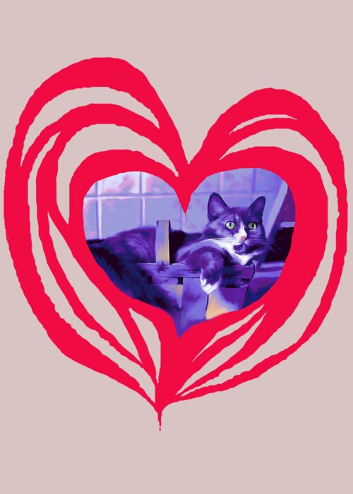 Kitty Greeting Card featuring the photograph Loveheart kitty by Mary Armstrong
