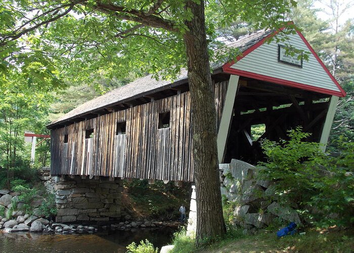 Lovejoy Bridge Greeting Card featuring the photograph Lovejoy Covered Bridge by Catherine Gagne
