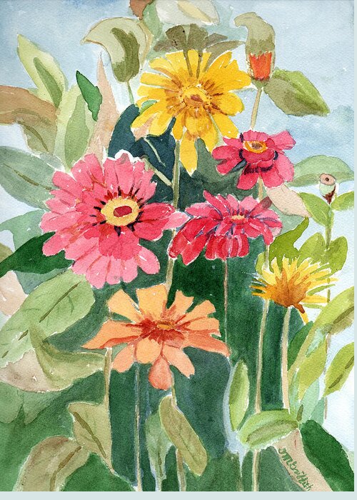 Flowers Greeting Card featuring the painting Lovely Flowers by Marsha Karle