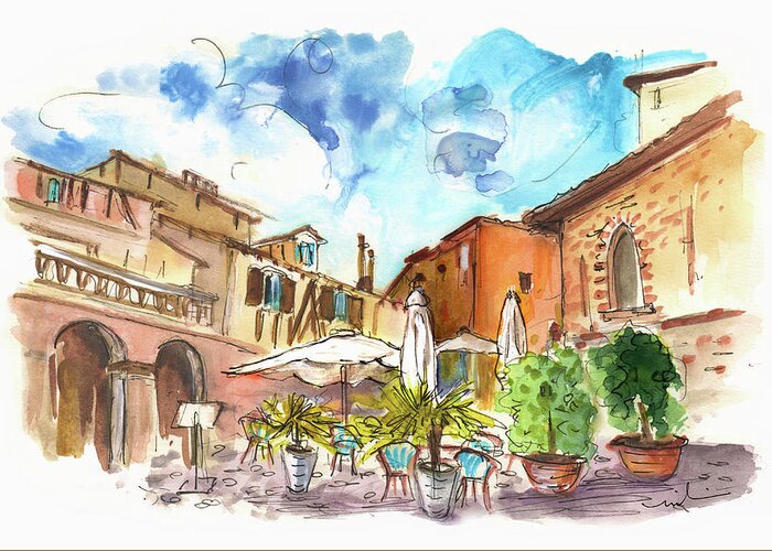Travel Greeting Card featuring the painting Lovely Street Cafe In Albi by Miki De Goodaboom