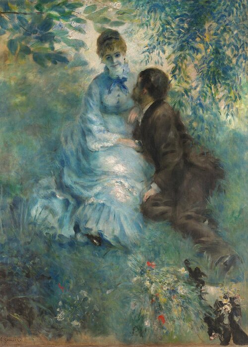 Renoir Greeting Card featuring the painting Lovers by Auguste Renoir