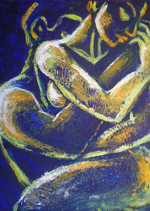 Tyrrell Greeting Card featuring the painting Lovers - Night Of Passion 1 by Carmen Tyrrell