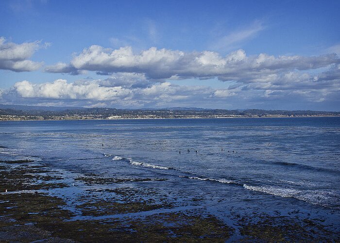 Tide Greeting Card featuring the photograph Low Tide at The Hook, Santa Cruz CA by Morgan Wright