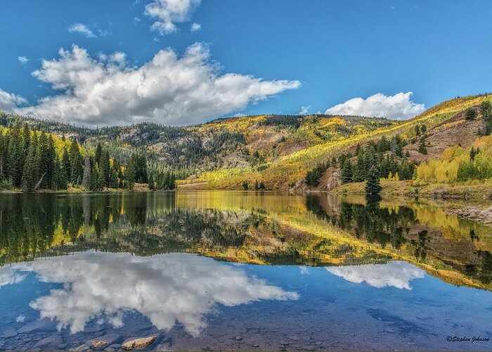 Lower Cataract Lake Greeting Card featuring the photograph Lower Cataract Lake Aspen by Stephen Johnson