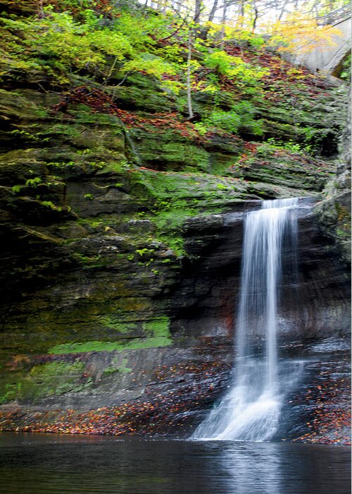 Matthiessen State Park Greeting Card featuring the photograph Lower Dells Falls Matthiessen State Park Oglesby Illinois by Deborah Smolinske