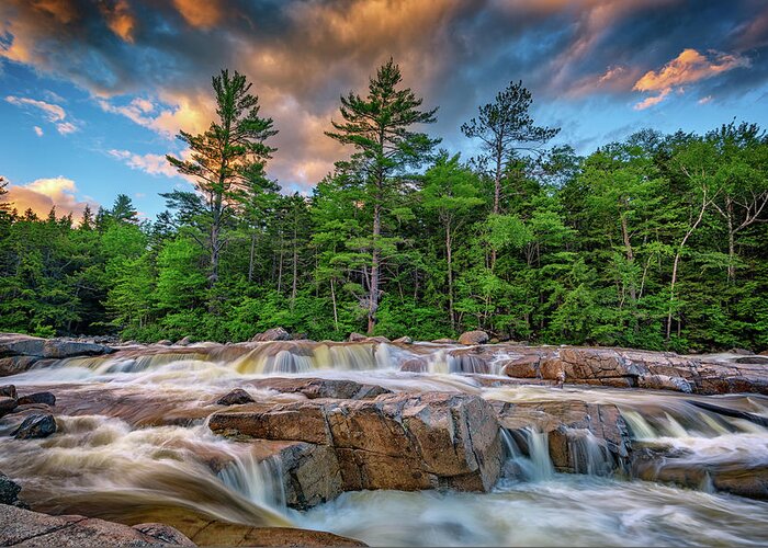 White Mountains Greeting Card featuring the photograph Lower Falls on Kancamagus Highway by Rick Berk