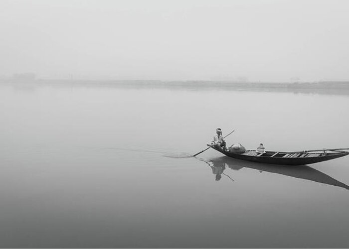Chriscousins Greeting Card featuring the photograph Lower Ganges - Misty Morinings by Chris Cousins