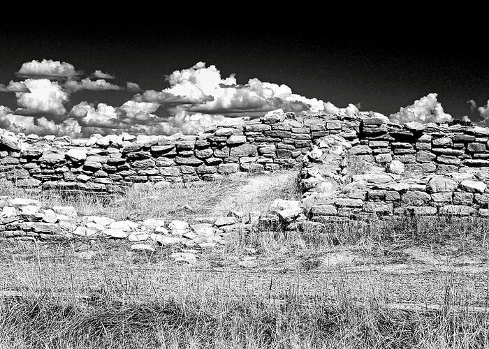 Lowry Greeting Card featuring the photograph Lowry Pueblo Ruin Black and White by David Ross