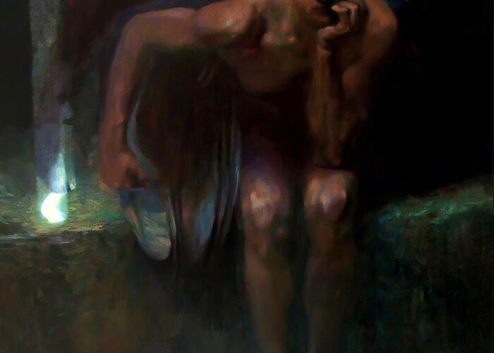 Lucifer Greeting Card featuring the painting Lucifer by Franz von Stuck