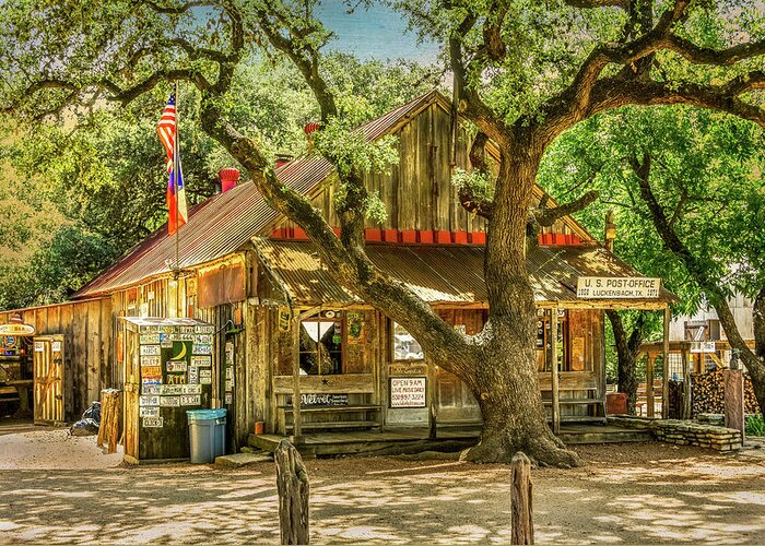 : Texas Hill Country Greeting Card featuring the photograph Luckenbach Texas General Store and Saloon by Debra Martz