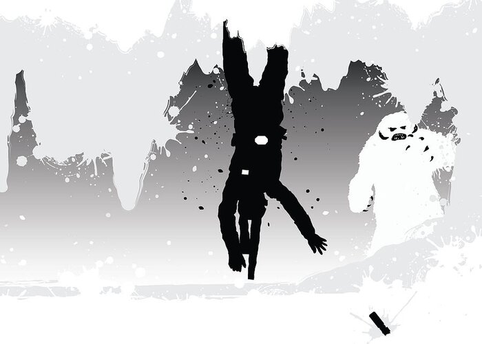 Star Wars Greeting Card featuring the digital art Luke in the Wampa Cave by Nathan Shegrud