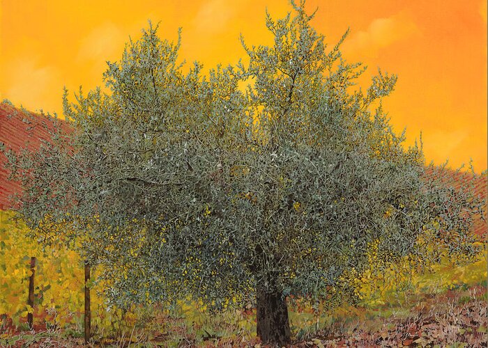 Olive Tree Greeting Card featuring the painting L'ulivo Tra Le Vigne by Guido Borelli