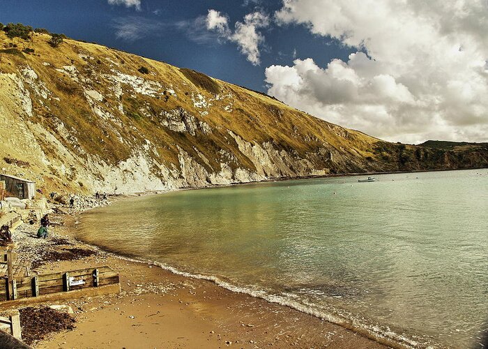 Seascapes Greeting Card featuring the photograph Lulworth Cove Beach by Richard Denyer