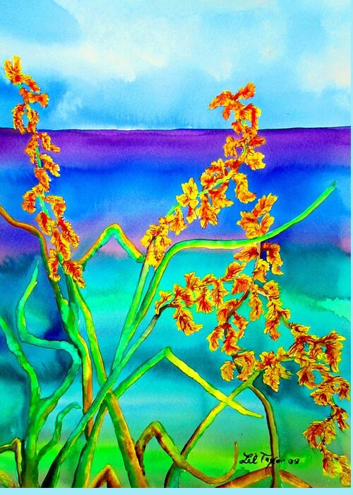 Lil Taylor Greeting Card featuring the painting Luminous Oats by Lil Taylor