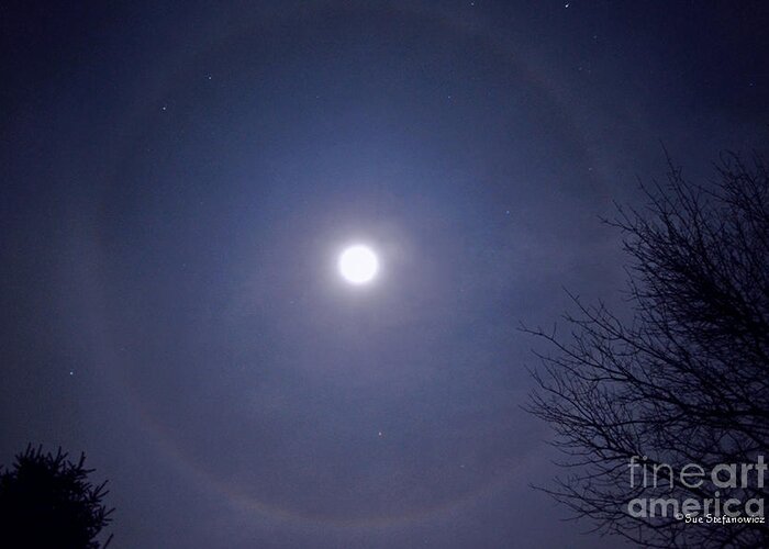 Color Photography Greeting Card featuring the photograph Lunar Corona by Sue Stefanowicz