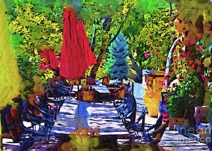 Winery Greeting Card featuring the digital art Lunch In Wine Country by Kirt Tisdale