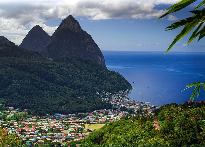 Saint Lucia Greeting Card featuring the photograph LURE of SAINT LUCIA by Karen Wiles