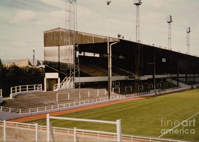  Greeting Card featuring the photograph Luton Town - Kenilworth Road - Main Stand East Side 1 - 1970s by Legendary Football Grounds