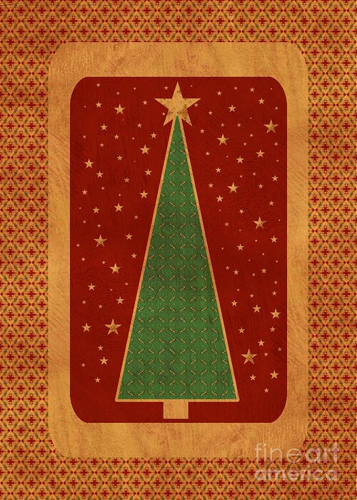 Tree Greeting Card featuring the digital art Luxurious Christmas Card by Aimelle Ml